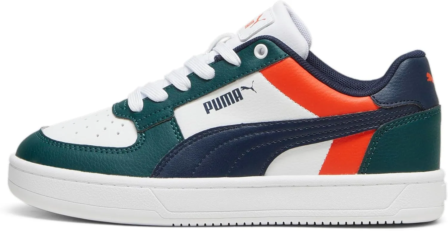 PUMA Caven Sneaker, Dark Myrtle-Club Navy White, 4.5 US Unisex Big Kid