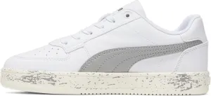 PUMA Caven Sneaker, White-Concrete Gray Black, 2 US Unisex Little Kid