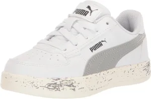 PUMA Caven Sneaker, White-Concrete Gray Black, 6 US Unisex Big Kid