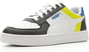 PUMA Caven Sneaker, White-Dark Coal-Lime Smash Team Royal, 5 US Unisex Big Kid