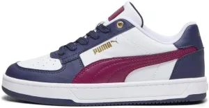 PUMA Caven Sneaker, White-Dark Jasper Navy-Gold, 6 US Unisex Big Kid