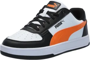 PUMA Caven Sneaker, White-Rickie Orange Black, 1.5 US Unisex Little Kid