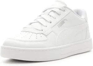 PUMA Caven Sneaker, White Silver Black, 4.5 US Unisex Big Kid