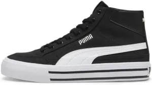 PUMA Men's Court Classic Vulc Mid Shoes, Black-White, 13