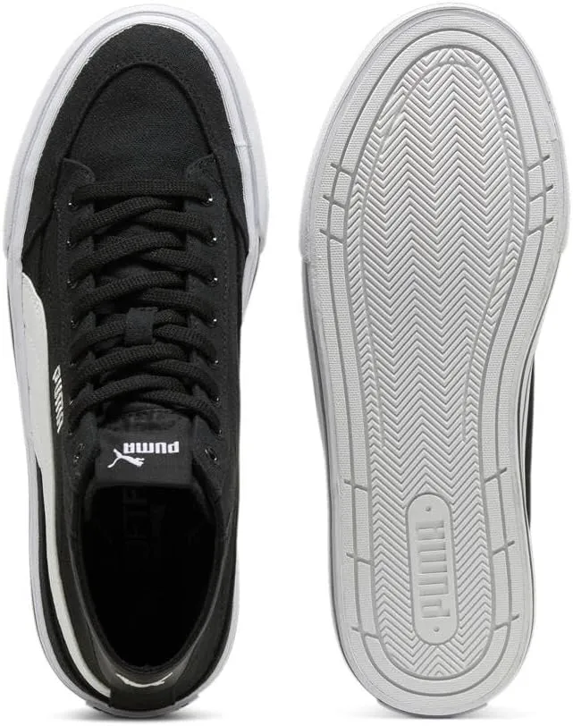 PUMA Men's Court Classic Vulc Mid Shoes, Black-White, 13