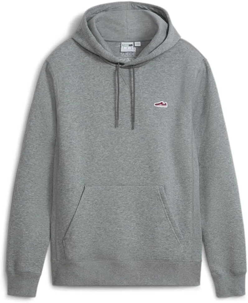 PUMA Mens Suede Logo Hoodie Casual Outerwear Casual Hoodie Drawstring - Grey - Size L