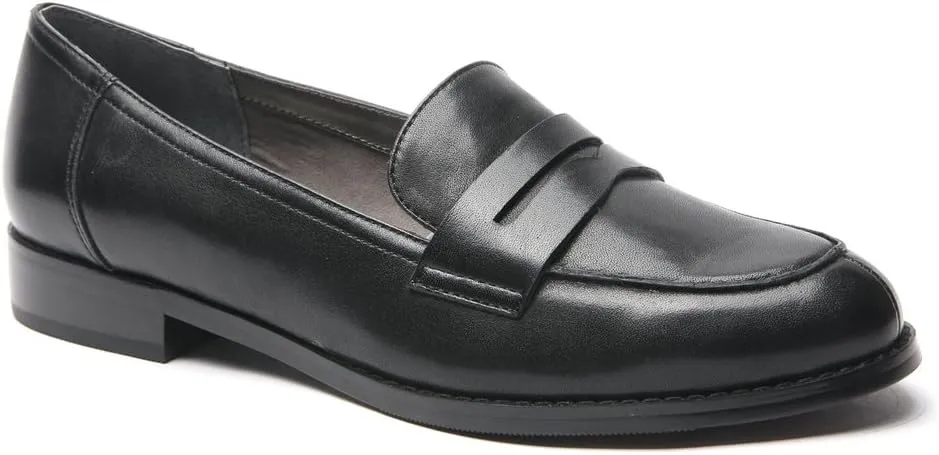 Ros Hommerson Women's Delta Penny Loafer,Black Leather,US 7 W