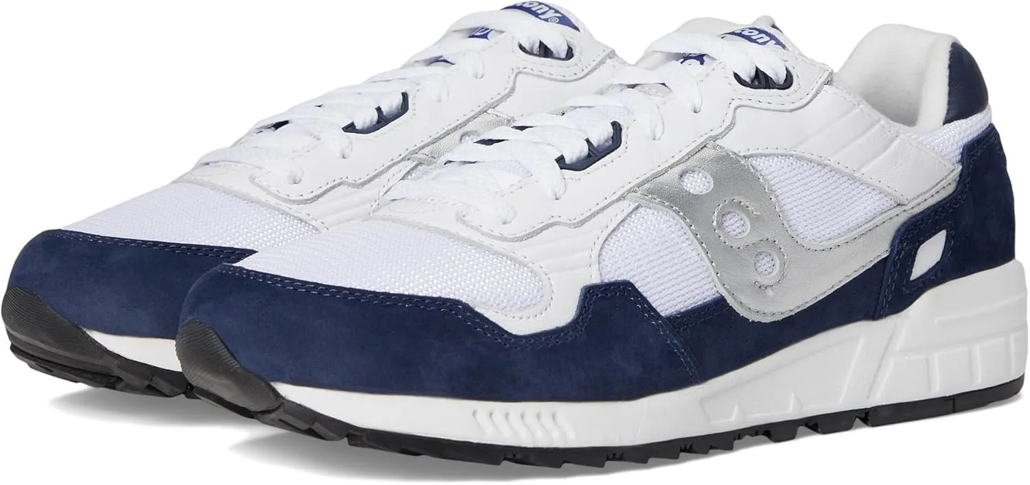 Saucony Unisex Shadow 5000 Sneaker, White/Navy/Silver, 11.5 US Men