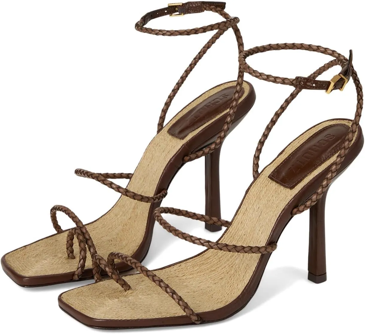 SCHUTZ Women's Kaya Straw Heeled Sandals