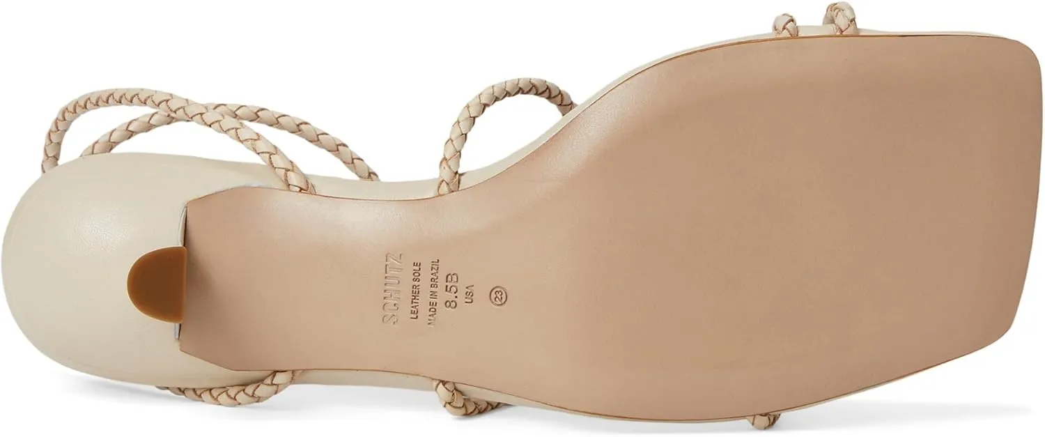 SCHUTZ Women's Kaya Straw Mid Sandal