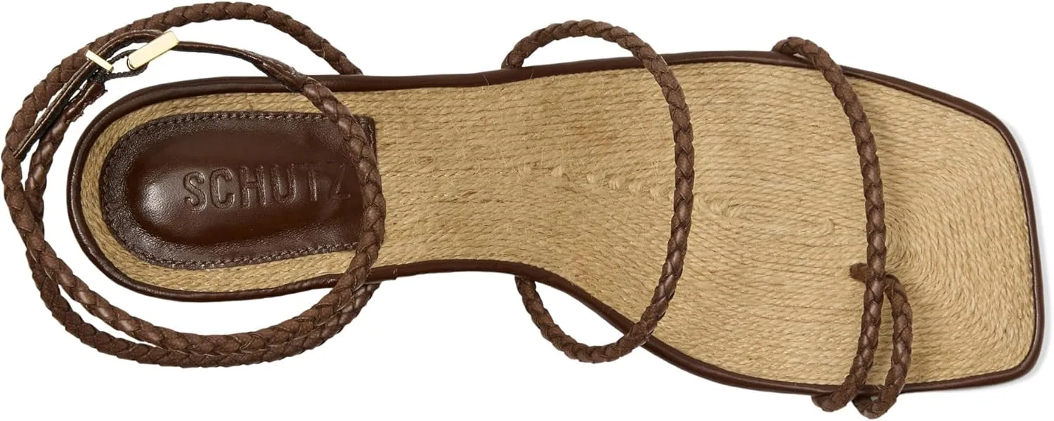 SCHUTZ Women's Kaya Straw Mid Sandal