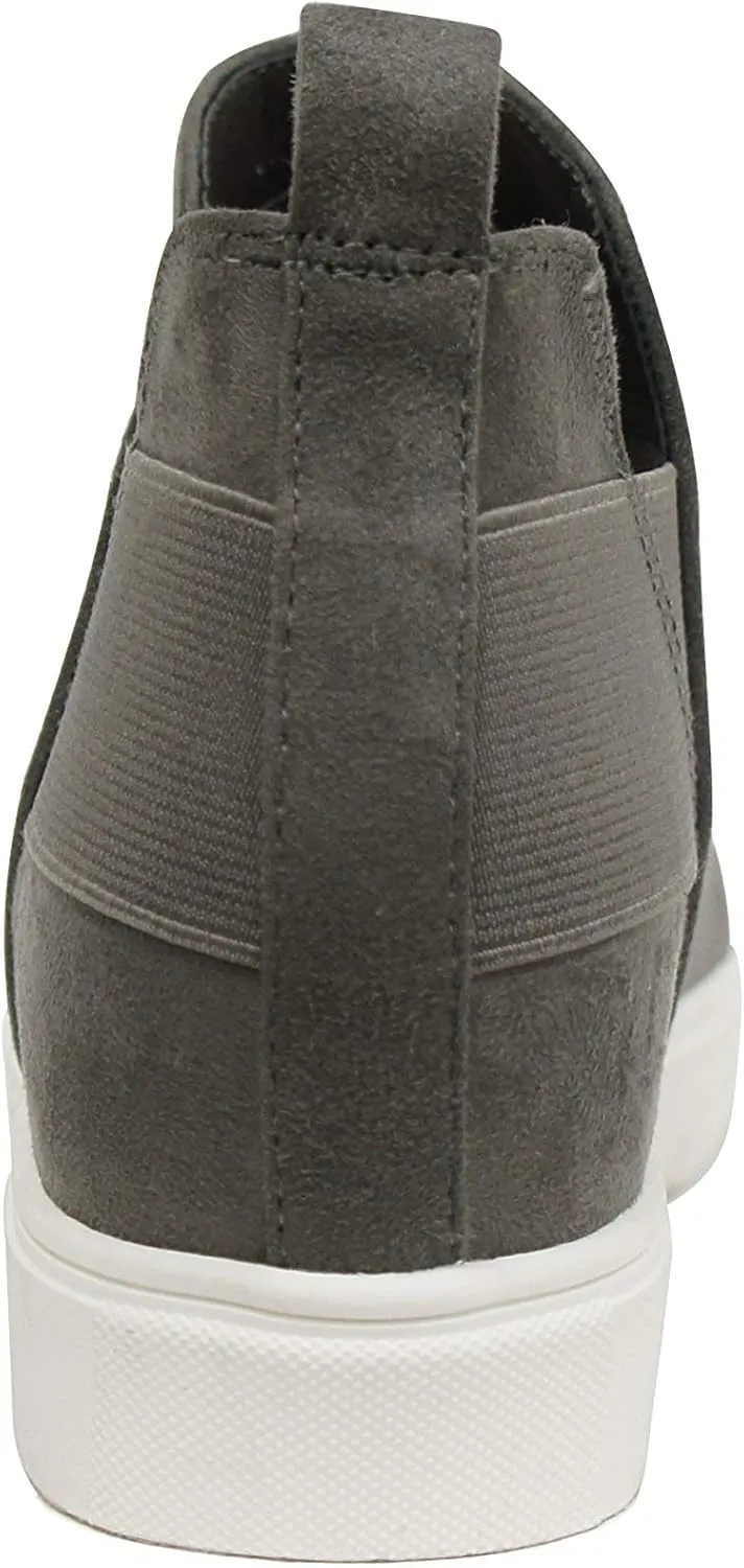 Soda Diana ~ Slip On Hidden Wedge Ankle Boot Fashion Sneaker with Elastic Gore Insets