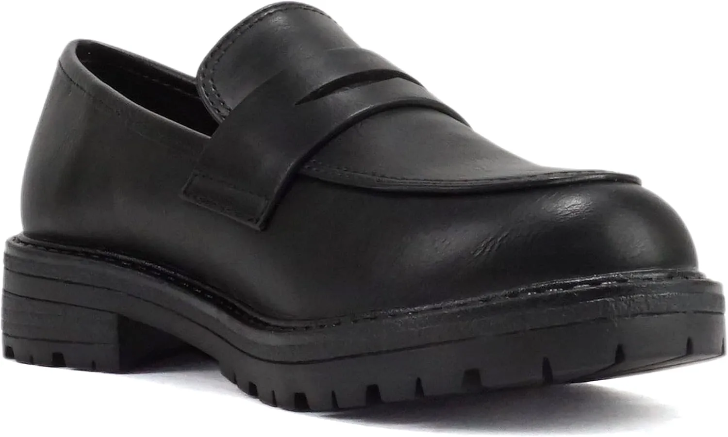 Soda “Raya-2” ~ Little Kids/Children/Girls Round Toe Stitch Detail Lug Sole Low Heel Penny Loafer Shoe