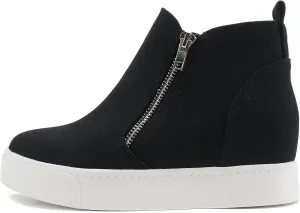Soda Taylor Dusty Mauve Hidden Fashion Wedge Sneaker Shoes Side Zipper