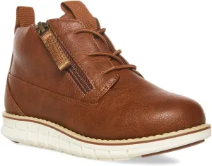 Steve Madden Boys Shoes Amajor Sneaker, Brown, 4 Wide Big Kid US