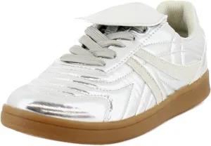 Steve Madden Women's Madrid Sneaker, Silver, 10