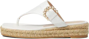 Stuart Weitzman Pearl Buckle Espadrille Sandal