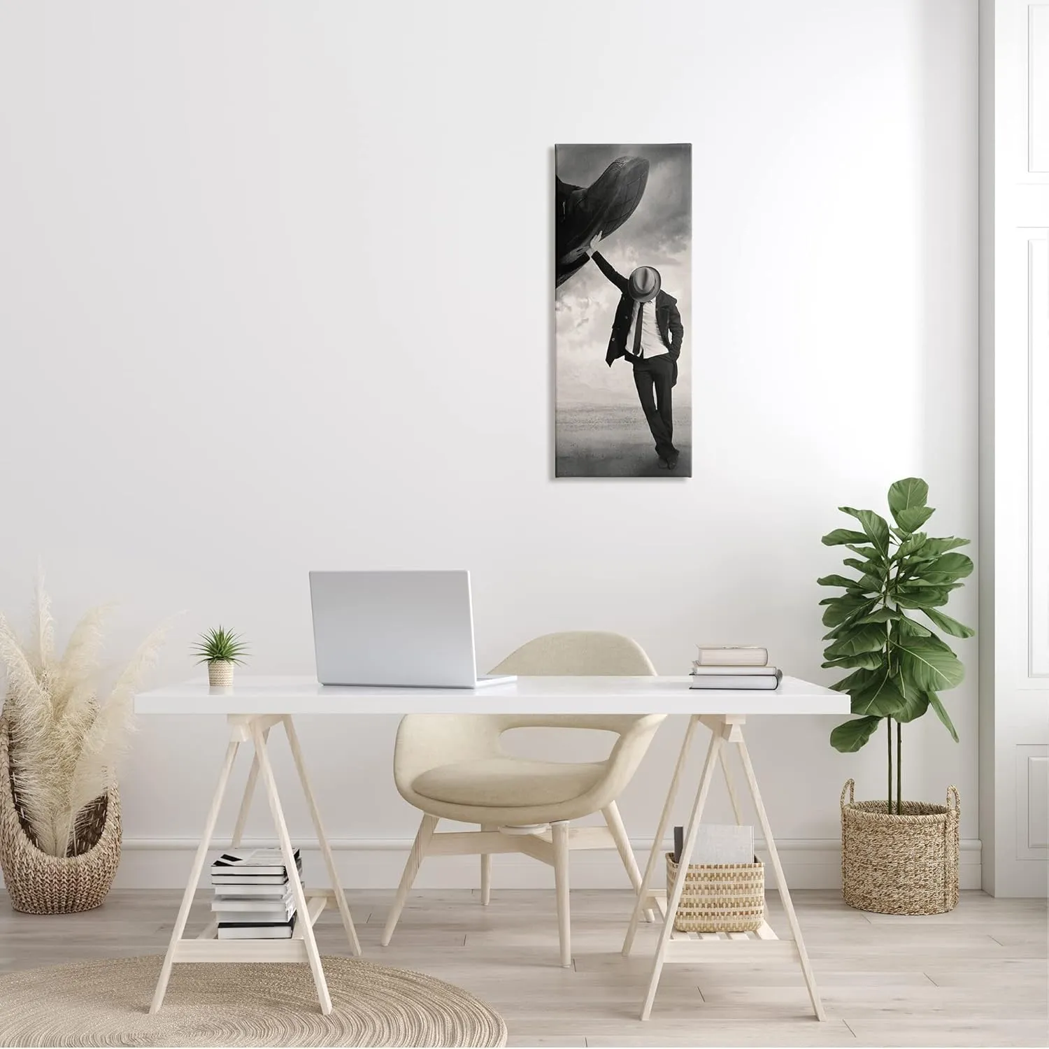 Stupell Industries Monochrome Suit Tie Photography Cloudy Sky Hand Shoe, Design by Tommy Ingberg