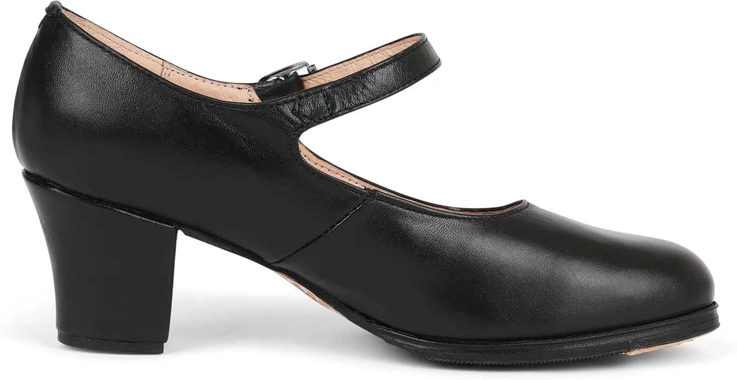 Tonantzin 227 Women's Folklorico Flamenco Dance Shoes with Nails, Leather, 6cm Heel