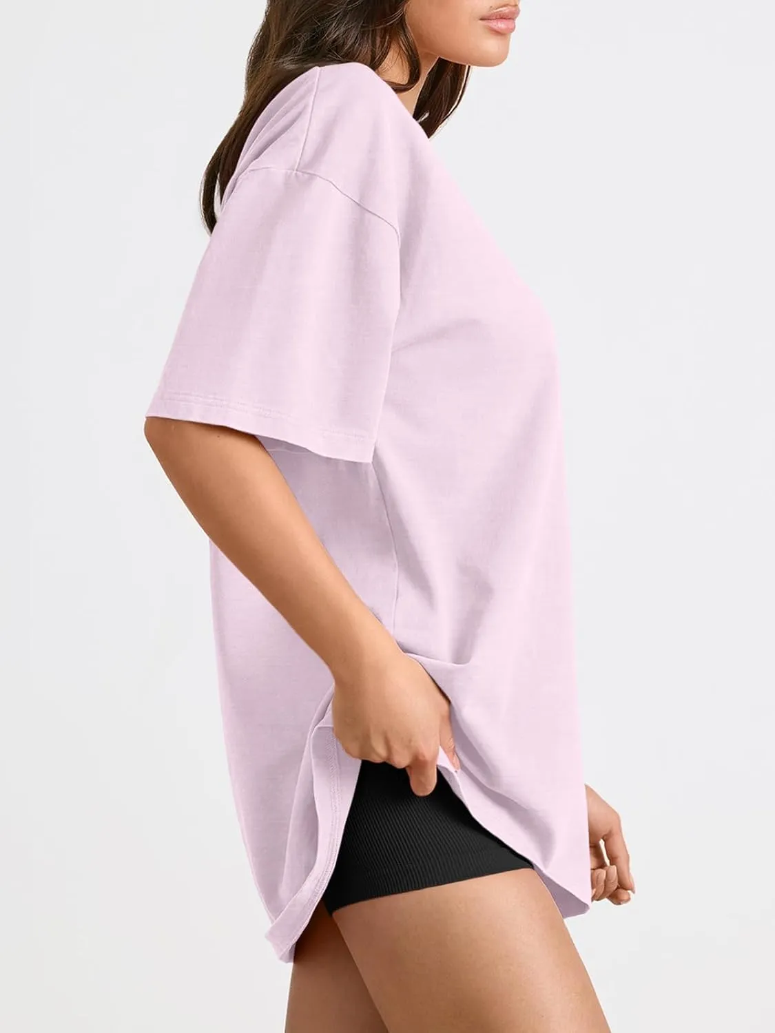 Trendy Queen Womens Oversized Summer T Shirts Fashion Workout Plus Size Tops Short Sleeve Beach Vacation Gym Clothes 2025