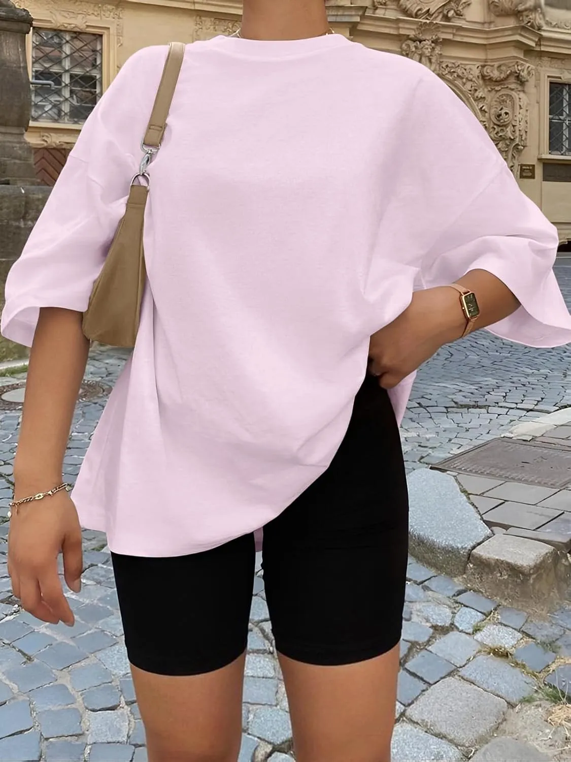 Trendy Queen Womens Oversized Summer T Shirts Fashion Workout Plus Size Tops Short Sleeve Beach Vacation Gym Clothes 2025