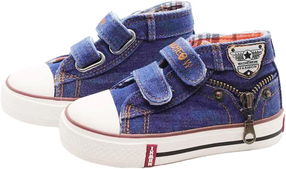 Trendy Toddler Canvas and Rubber Sole Shoe Blue-8