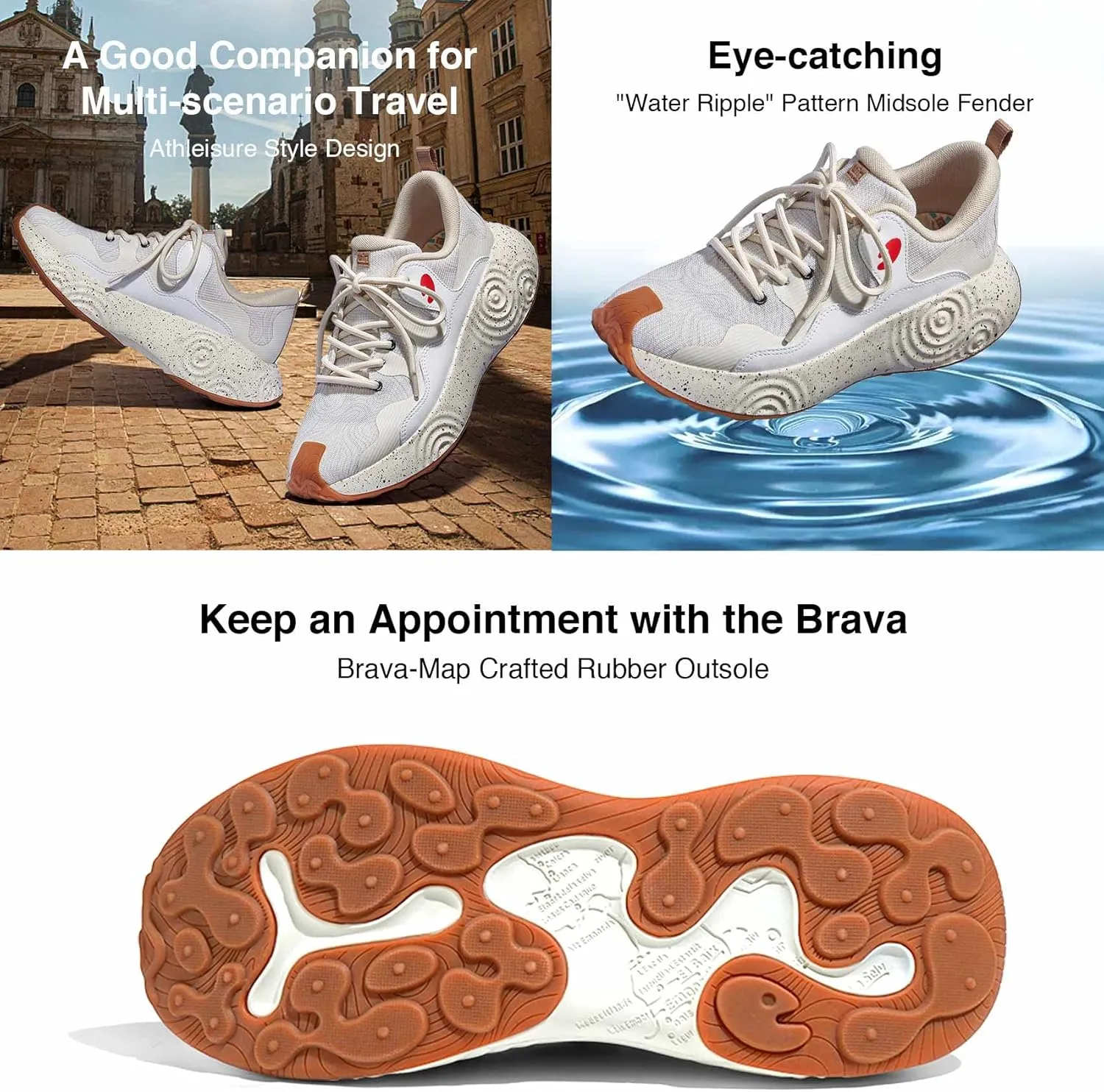 UIN Women's Platform Walking Shoes Casual Comfortable Art Painted Travel Fashion Sneaker Brava