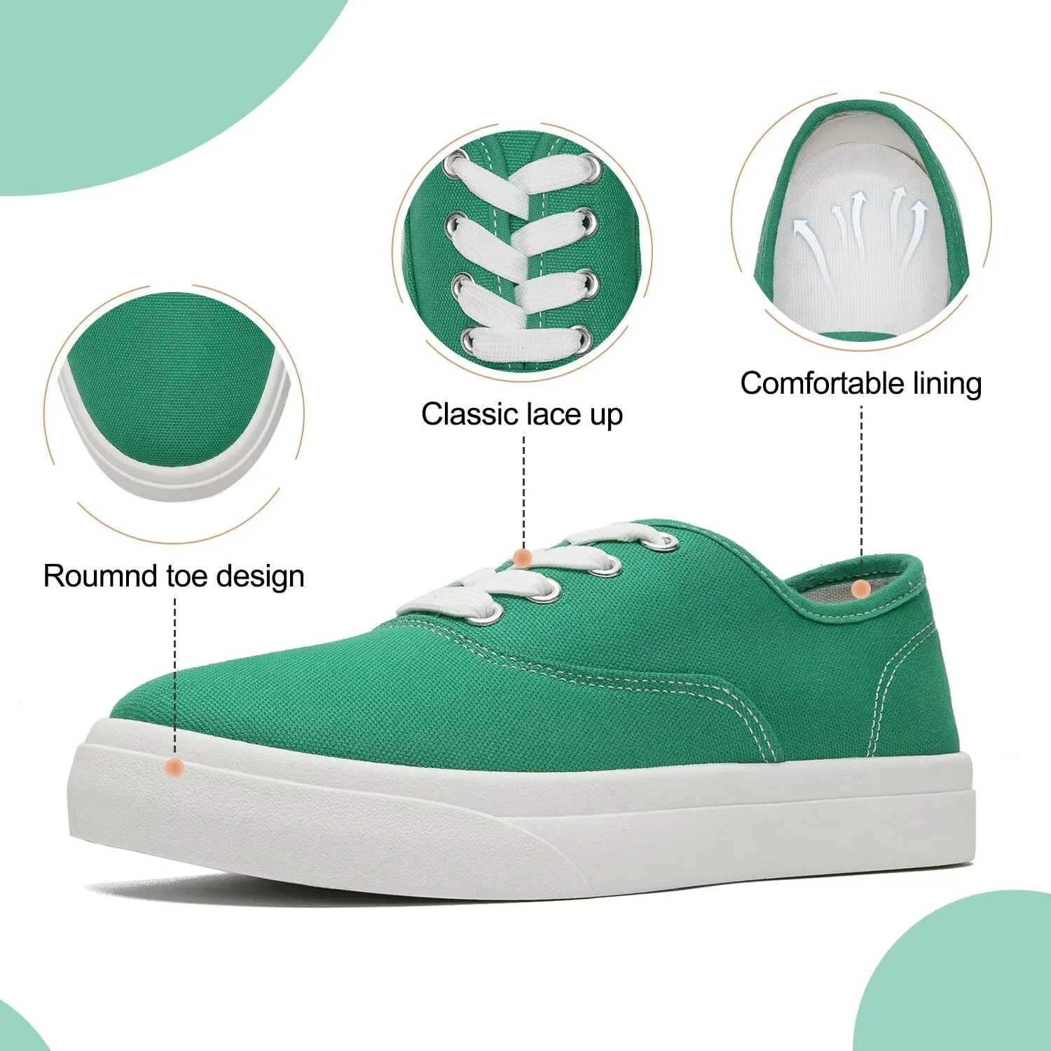 Unisex Low Top Canvas Shoes, Lace-up Canvas Sneakers, Womens Canvas Slip On Shoes, Casual Tennis Shoes for Men - Multiple Colors - Full Size