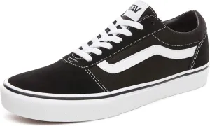 Vans Men's Ward Sneaker, Suede Canvas Black White, 9.5 M US