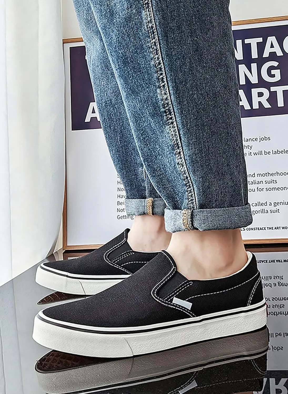 Women's Canvas Mesh Thick Bottom Shoes Cloud Slip Shoes One Stirrup Casual Shoes Board Shoes Running Shoes Foam Flat Shoes Biscuit Shoes