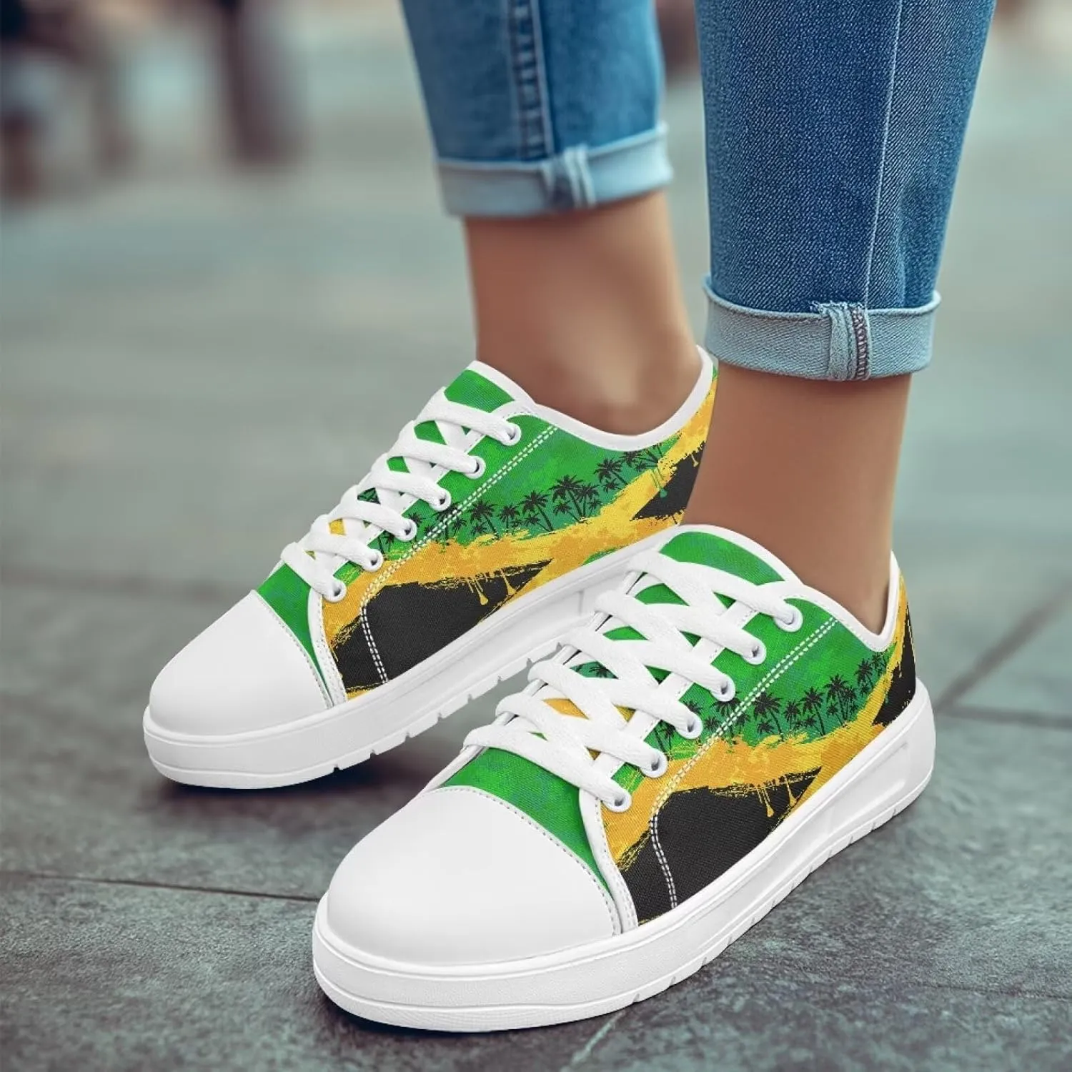 Womens Canvas Sneakers Fashion Breathable Non Slip Tennis Workout Walking Shoes for Daily Commutes Size 6-13.5 White Sole