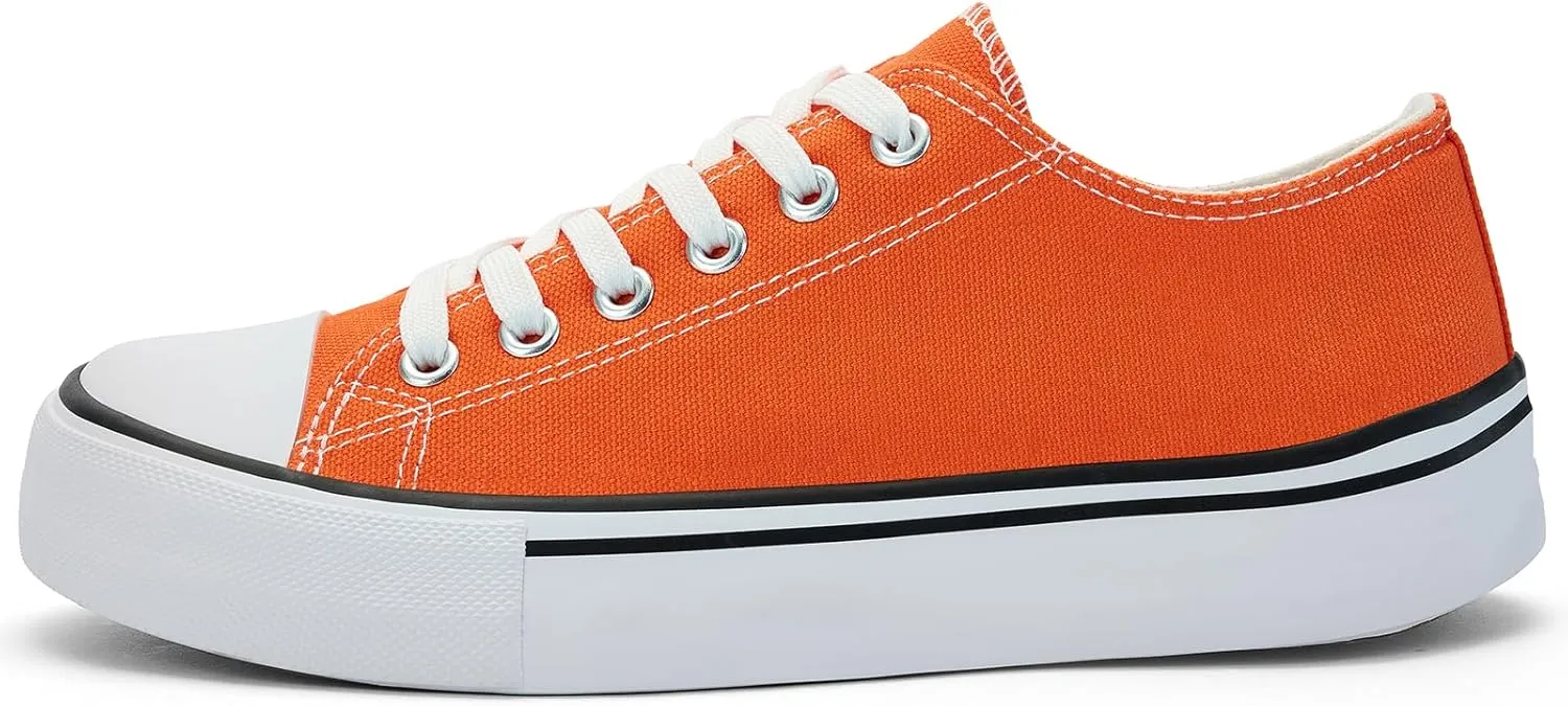 Women's Canvas Tennis Casual Walking for Women Fashion Sneaker Wide Toe Shoes