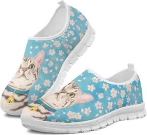 Women's Cat Business Loafers Casual Low Top Barefoot Flats Shoes Leisure Sneakers for Birthday