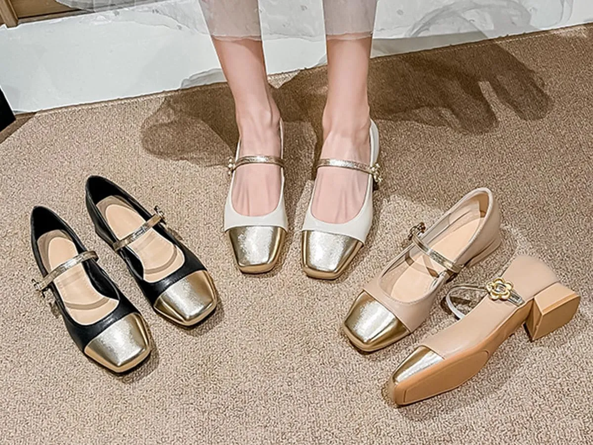 Women's Pumps Shoes Platform Low Heels Square Toe Chunky Heels Leather Solid Granny Walk Shoes Mid Heel Closed Toe Block Heels Soft-Soled Slip Ons Loafer Anti-slip Dress Shoes Casual Office Party