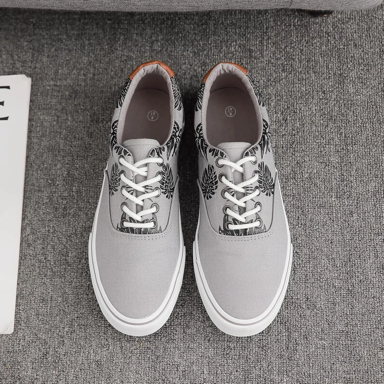 yageyan Men’s Low Top Canvas Walking Shoes Lace-up Fashion Sneakers Casual