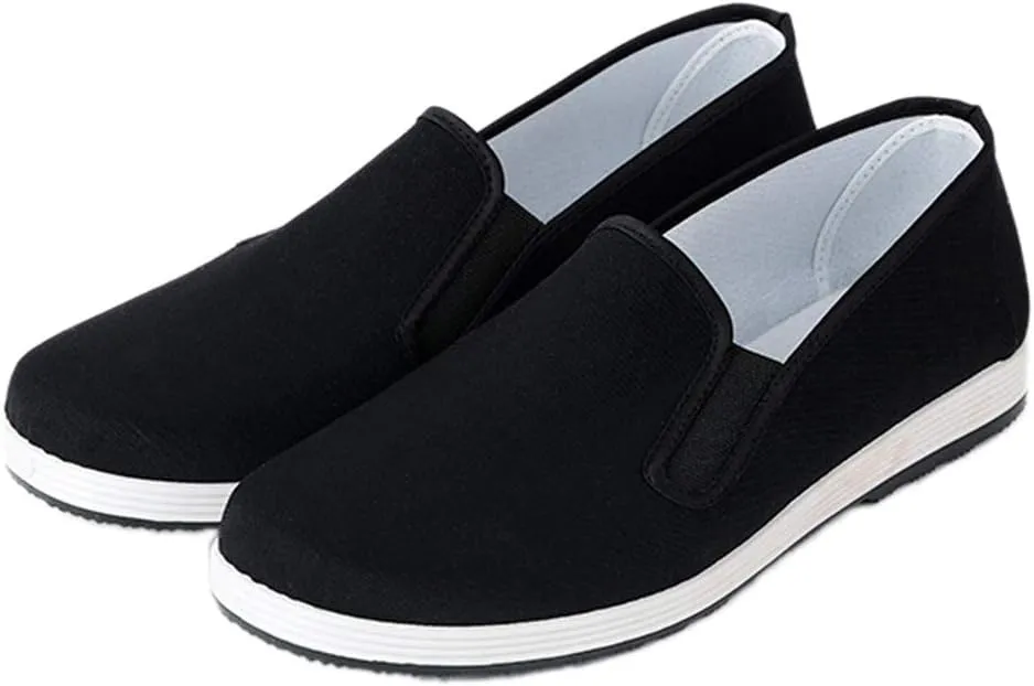 YunPeng Chinese Traditional Old Beijing Shoes Unisex Martial Art Kung Fu Tai Chi Rubber Sole Shoes Black