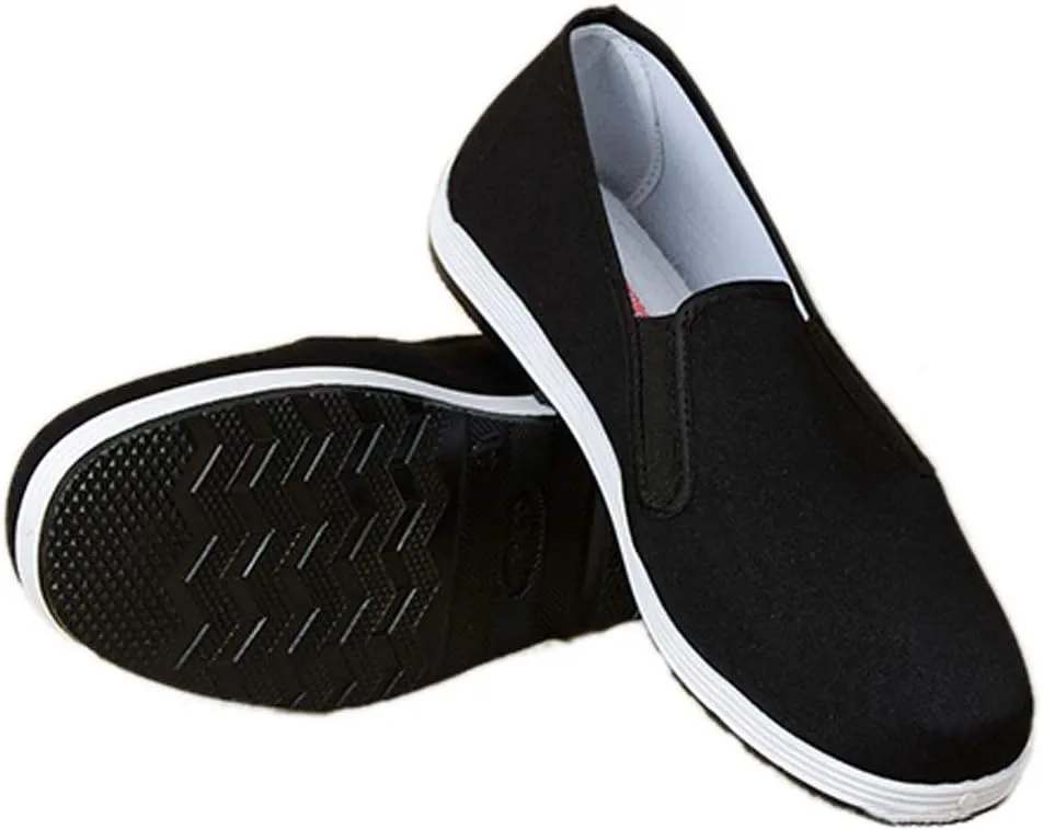 YunPeng Chinese Traditional Old Beijing Shoes Unisex Martial Art Kung Fu Tai Chi Rubber Sole Shoes Black
