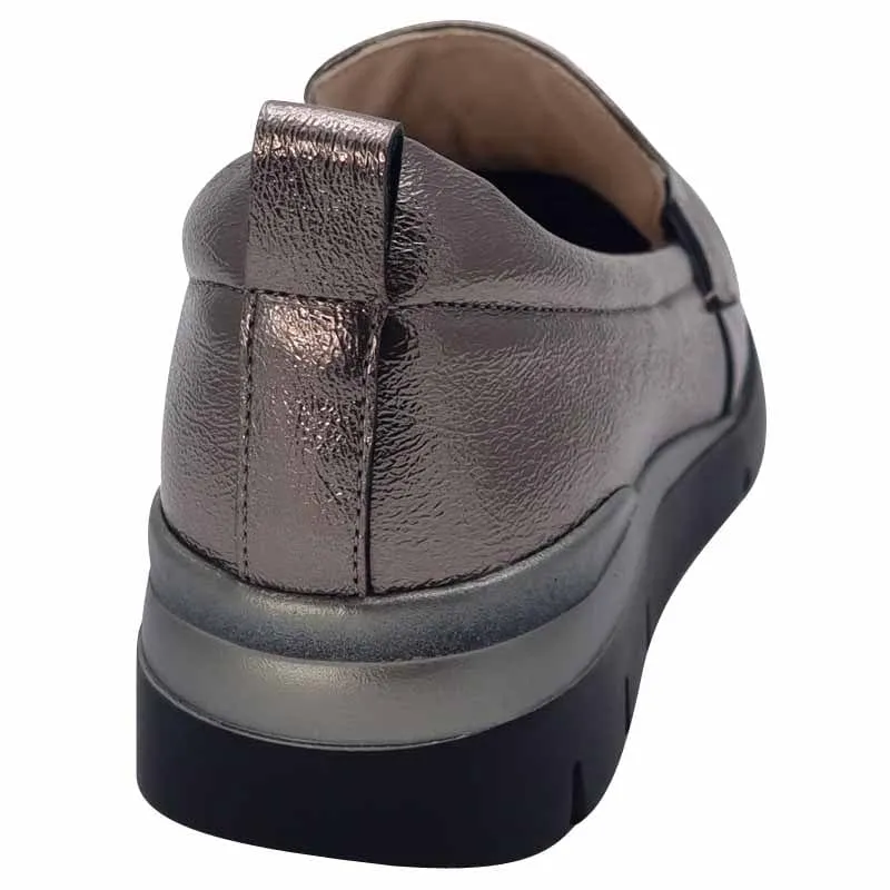 Zanni & Co Womens Patent Silver Slip-On Loafer - Chilan-One